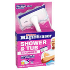 Mr. Clean Magic Eraser Shower & Tub Scrubber, Bathroom Cleaner, All in One Bathroom Cleaner, Lemon Starter Kit, 2 Scrubber, 5 Foaming Magic Erasers, 1 Whole Home Extra Durable Magic Eraser