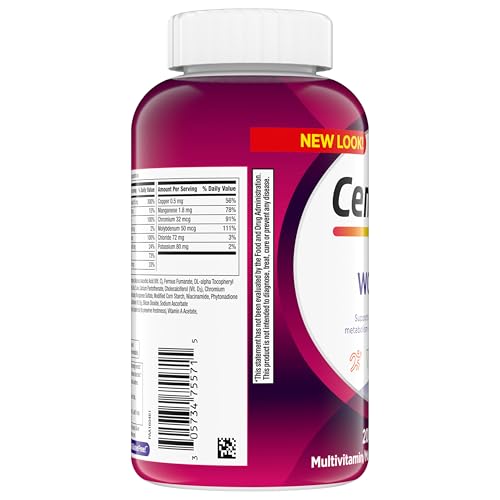 Centrum Multivitamin Tablet for Women, Multivitamin/Multimineral Supplement with Iron, Vitamin D3, B Vitamins and Antioxidant Vitamins C and E, Gluten Free, Non-GMO Ingredients - 200 Count