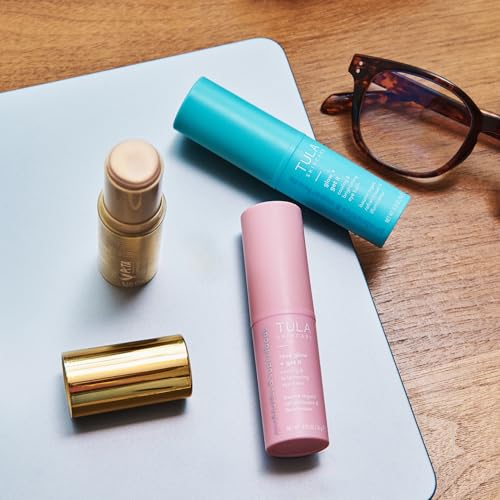 TULA Skin Care Eye Balm Rose Glow - Dark Circle Treatment, Instantly Hydrate and Brighten Undereye Area, Portable and Perfect to Use On-the-go, 0.35 oz.