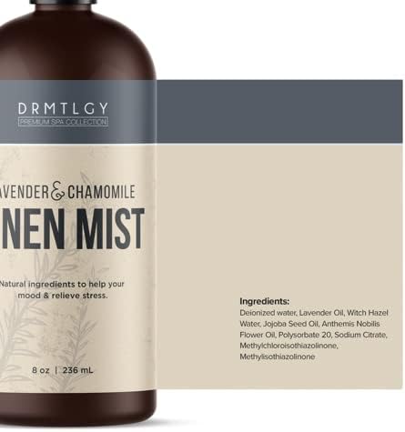 DRMTLGY Natural Linen and Room Spray Set - Pillow Spray, Linen Mist, & Fabric Spray 2 Pack - Lavender Chamomile & Green Tea