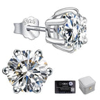 Moissanite Stud Earrings for Women 2CT 925 Sterling Silver Earrings for Women Men 18K White Gold Plated Earrings D Color VVS1 Round Lab Created Diamond Earrings for Men