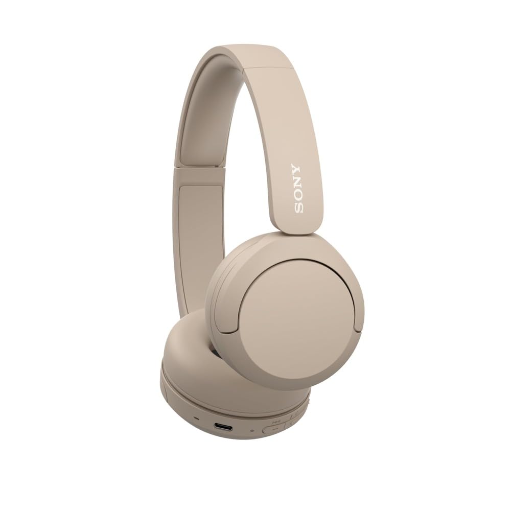 Sony WH-CH520 Wireless On-Ear Bluetooth Headphones with Mic, Cappuccino