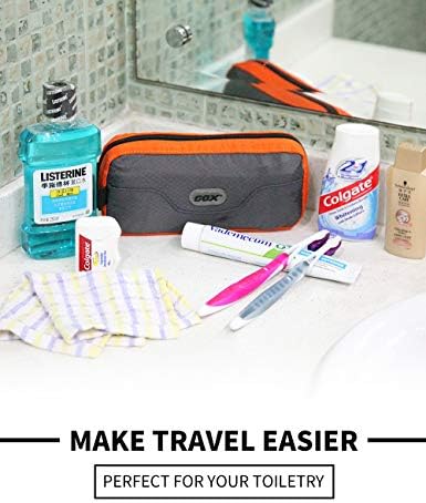 GOX Travel Toiletry Bag Dopp Kit Case for Men Multifunction Packing Organizer Pouch(Orange/Grey)