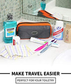 GOX Travel Toiletry Bag Dopp Kit Case for Men Multifunction Packing Organizer Pouch(Orange/Grey)