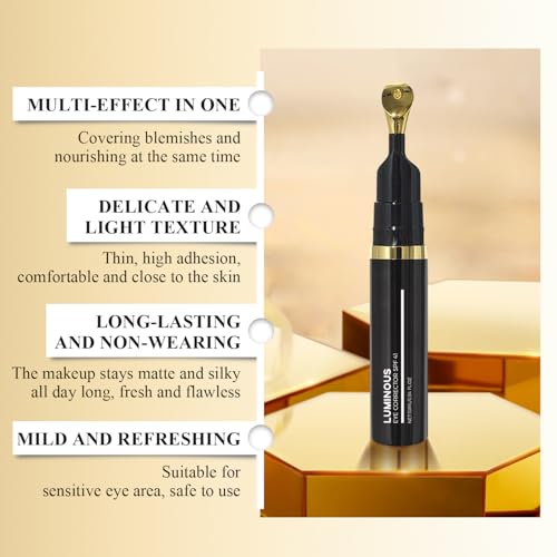 Luminous Eye Corrector SPF 41, Under Eye Color Corrector for Dark Circles, Anti-Aging Tinted Eye Cream, Hydrating Eye Serum with Peach Undertone (Natural Color, 1PCS)