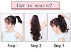 FELENDY Ponytail Extension Claw 18" 20" Curly Wavy Straight Clip in Hairpiece One Piece A Jaw Long Pony Tails for Women Ash Blonde Mix Light Bleach Blonde