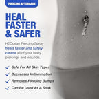 H2Ocean Piercing Aftercare Spray, Saline Spray for Piercings Cleaning Solution, with Sea Salt Nipple, Ear, Nose, Lip, Belly Piercings Cleaning Spray with Sea Salt & Bump Treatment, Set of 2