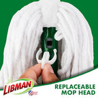 Libman Tornado Mop Refill, Direct Replacement Head for Libman Self Wringing Twist Mop, Cotton, Machine Washable, 3 Pack