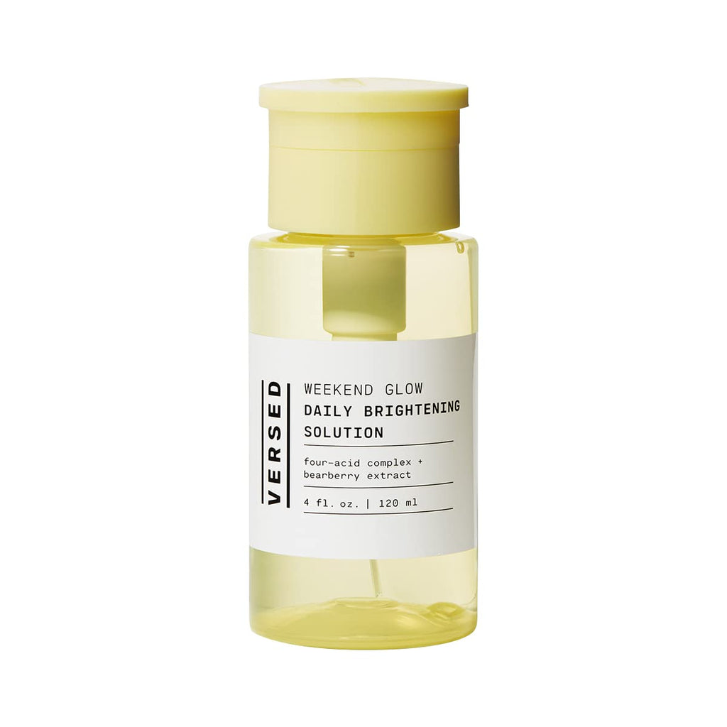 Versed Weekend Glow Daily Brightening AHA Liquid – Gentle Exfoliating Toner with Vitamin C and Botanicals – Helps Visibly Improve Skin Clarity and Tone (V1 Weekend Glow - 4 Fl Oz (Pack of 1))