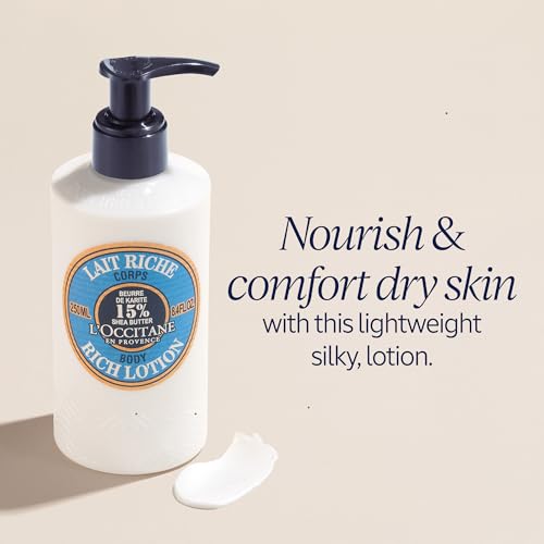 L'OCCITANE Moisturizing 15% Shea Butter Body Rich Lotion: Nourish and Comfort, Protect From Dryness, Sensitive-Skin and Family Friendly