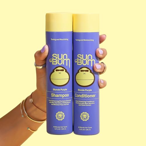 Sun Bum Blonde Conditioner | UVprotecting and Cruelty Free Color Enhancing and Toning Hair Treatment for Blondes | 10 Oz