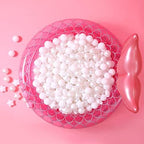 GOGOSO Ball Pit Balls for Toddler, Baby Plastic Playballs Kids Soft Pastel Pelotas Non-Toxic BPA-Free, Pearl White+White Star Balls,100 Balls