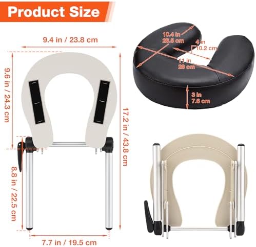Udefineit Adjustable Massage Table Face Cradle & Pillow, SPA Massage Table/Bed/Chair Headrest Platform with Face Pillow, Massage Home Mattress Top Massage Kit Head Face Rest Support & Face Cushion