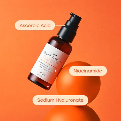 PURITO Pure Vitamin C Serum 60ml / 2.0 fl.oz., Natural Ingredients Serum, Vitamin C, Vegan & Cruelty Free, Hypoallergenic, Calming, Fragrance-free, Korean Skin Care