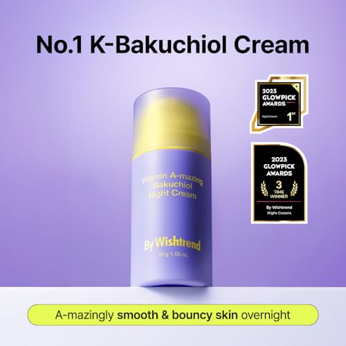 BY WISHTREND] Vitamin A-mazing Bakuchiol Retinal Night Cream, Retinol Alternative, Slow Aging, Skin Smoothing, Pore Refining, Anti-Wrinkle, Sensitive skin 1.05 oz