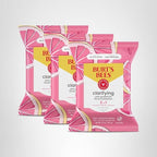Burt's Bees Pink Grapefruit Face Wipes, for All Skin Types, Hydrating Makeup Remover & Facial Cleansing Towelettes, 30 Ct. (3-Pack)