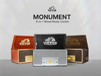 Victor VWRP-5000 Monument 8-in-1 Bluetooth Turntable with 3-Speed Vinyl Record Player, Cassette, CD Player, AM/FM Radio, USB, Aux Input, and Built-in Speakers – Ideal for Vinyl Lovers