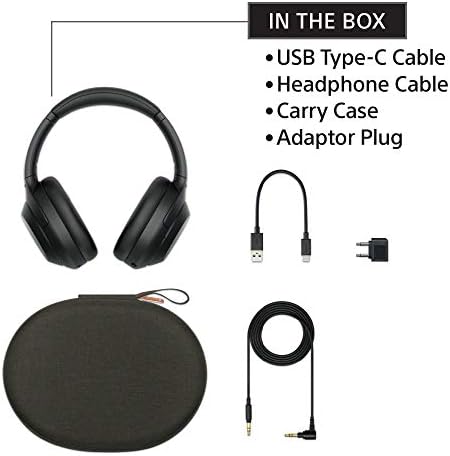 Sony WH-1000XM4 Wireless Premium Noise Canceling Overhead Headphones with Mic for Phone-Call and Alexa Voice Control, Black WH1000XM4