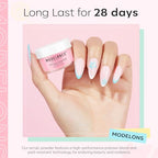 modelones Acrylic Powder, 6 Colors Pastel Pink Yellow Blue Purple Acrylic Nail Powder, Soft Macaron Tones for Spring Easter Acrylic Nail Art 3D Nail Carving French Nail Extension Gift for Women