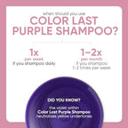 Biolage Color Last Purple Shampoo |Neutralizes Brass & Unwanted Yellow Tones |With Fig & Orchid |For Color Treated Hair |Paraben-Free |Vegan
