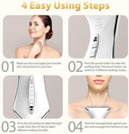 True Beauty Glow Facial Massager for Neck Care, Red Light for Face,Water Resistant 5-in-1 Led Facial Sculptor (White-Silver)