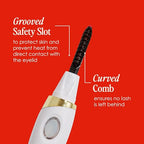 Grande Cosmetics LASH-LIFT Heated Lash Curler, Rechargeable and Travel Friendly, 2 Heat Settings, White