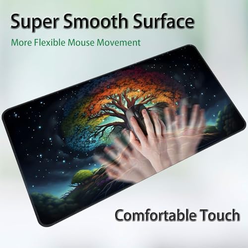 for MTG Game Playmat, for Magic TCG Rubber Play mat,Tabletop Card Playmats with Smooth Surface,Trading Card Inked Game Mat,Battle Game,Galaxy Art Tree