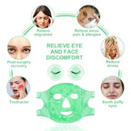 Face Eye Masks for Dark Circles and Puffiness, Migraines, Headache, Stress, Redness, Acne, Cooling Face Masks for Women Man, Hot Cold Use Ice Face Mask. (Green)