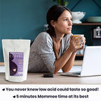 Mommee Coffee Full Caf Low Acid Whole Organic Coffee Beans - 100% Arabica Organic Full Caff Coffee Beans with Smooth Caramel Flavor - Medium Roast - 11 oz