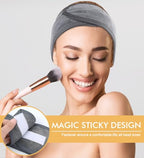 SINLAND Spa Headband for Women 6 Counts Adjustable Makeup Hair Band with Magic Tape,Head Wrap for Face Care, Makeup and Sports