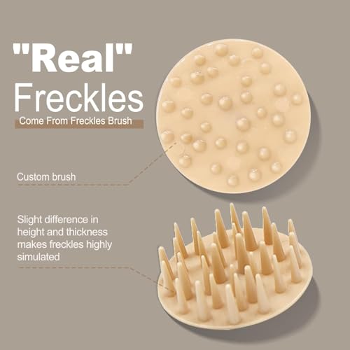 Freckle Stamp Natural Like Freckle Pen Makeup Fake Freckles Cushion Waterproof Long Lasting Quick Dry, Get Sun-kissed Stars Makeup Freckle in One Press, Chestnut, 15g