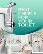 Handheld Toilet Bidet Sprayer for Toilet-Adjustable Water Pressure Control with Bidet Hose for Feminine Wash, Stainless Steel Brushed Nickel Cloth Diaper for Baby Wash (Stainless Steel, 2 Pack)