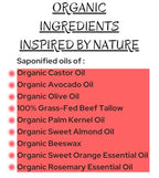 Sample Pack- Sweet Orange/Rosemary - Black Belt Defense - Tea Tree - Grass-Fed Beef Tallow and Organic Oils - Scented with Organic Essential Oils - Artisanal Bar Soap - 3 Pack - Each Bar Unique-