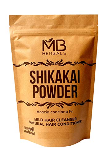 MB Herbals Shikakai Powder 454g | 1 lb | 16 oz | Natural Hair Cleanser & Conditioner | 100% Pure Acacia concinna Fruit Pods Powder from Wildcrafted Shikakai