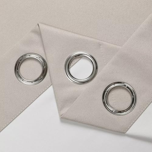 Joydeco Linen Blackout Curtains for Bedroom Grommet Heavy Duty Living Room Drape Thermal Insulated Noise Reduce Cancelling Curtain 1 Panel Custom Size Natural