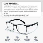 Safety Glasses Anti-Fog Goggles Z87.1 Blue Light Blocking Anti-Dust UV Protection Glasses For Men Women (Black001)