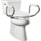 Bemis Assurance 3" Raised Toilet Seat with Handles, Made in USA, Secure Hinges, Clean Shield Guard, Elongated, White