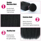 Yaki Straight Kinky Straight Single Bundle Human Hair 18 Inch 12A 100% Unprocessed Natural Black