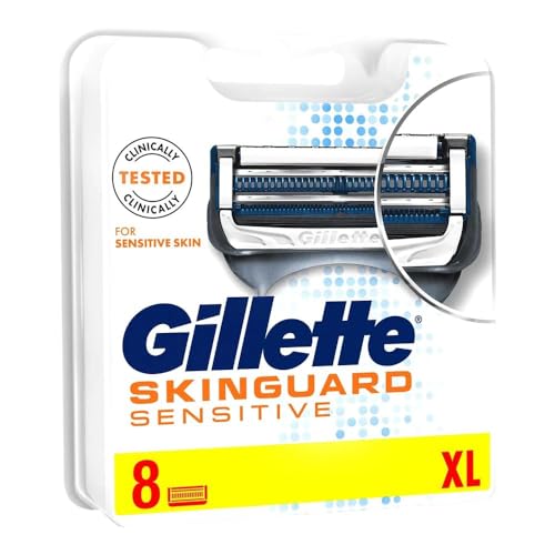 Gillette Skinguard Sensitive Razor Blades For Men, Refills With Precision Trimmer, 8 Count, Pack Of 1