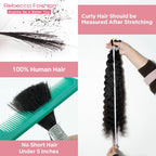 Rebecca Fashion Human Braiding Hair for Boho Braids Super Wave Bulk Human Hair for Braiding 95G 18 Inch No Weft Wet and Wavy Bulk Human Hair Extensions 4 Bundles/Pack Natural Color