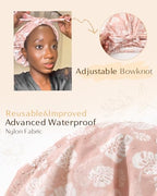 Yanibest Luxury Non-Slip Shower Cap for Women, Adjustable Waterproof Shower Cap, Reusable Cute Shower Cap Hair Cap to Keep Hair Dry