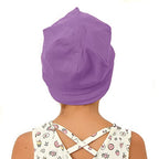 Kids Satin Lined Bonnet Silk Slouchy Beanie for Natural Hair Adjustable Sleep Bonnet Slap Cap for Kids,Child,Toddler,Teens(4-10 Years Old,Lavender Purple)