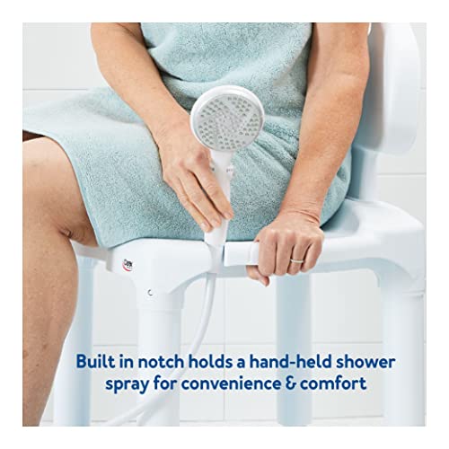 Carex Bath Seat And Shower Chair with Backrest for Seniors, Bath Chair For Elderly, Disabled, Handicap, and Injured Persons, Supports Up To 400lbs, Shower Seat For Inside Shower, Made in USA