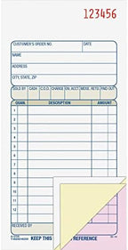 Tops TC3705 Sales Order Book 3-Part 3-11/16-Inch x7-3/16-Inch 50/Book