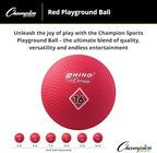 Champion Sports Playground Ball – High-Bounce 2-Ply Construction, Durable Red Ball for Throwing, Catching & Kicking - Multiple Sizes (5", 6", 7", 10", 13", 16")
