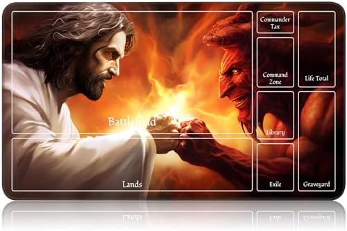 for MTG Game Playmat, for Magic TCG Rubber Play mat,Tabletop Card Playmats with Smooth Surface,Trading Card Inked Game Mat with New Zones,Battle Game,God Battles
