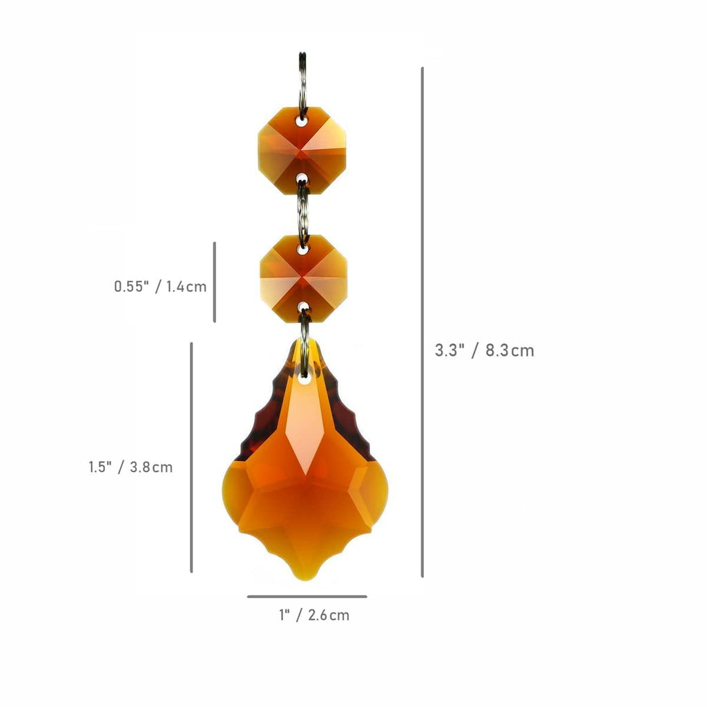GOLDENHAITAI 20pcs 38mm Crystal Maple Leaf Chandelier Prism Replacement
