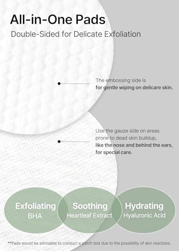 celimax Ji.Woo.Gae Heartleaf BHA Peeling Pad | with Heartleaf Extract, Exfoliating Toner Pads, Facial Peels, Hydrating, for Troubled Skin & Breakouts (60 Pads)