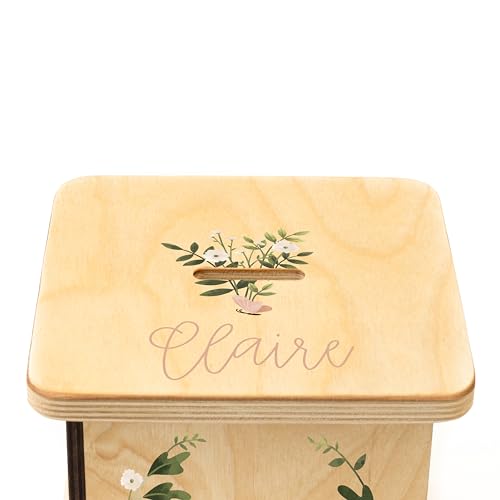 Wooden Piggy Bank for Kids and Adults, Personalized Gift Handmade in USA by BloomOwl, Custom Piggy Bank, Personalized Banks for Kids, Gifts for Baby Boys and Girls (Deer)