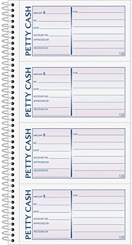 Adams Spiral Petty Cash Book, 2-Part, Carbonless, 4 Messages per Page, 200 Sets per Book (SC1156)